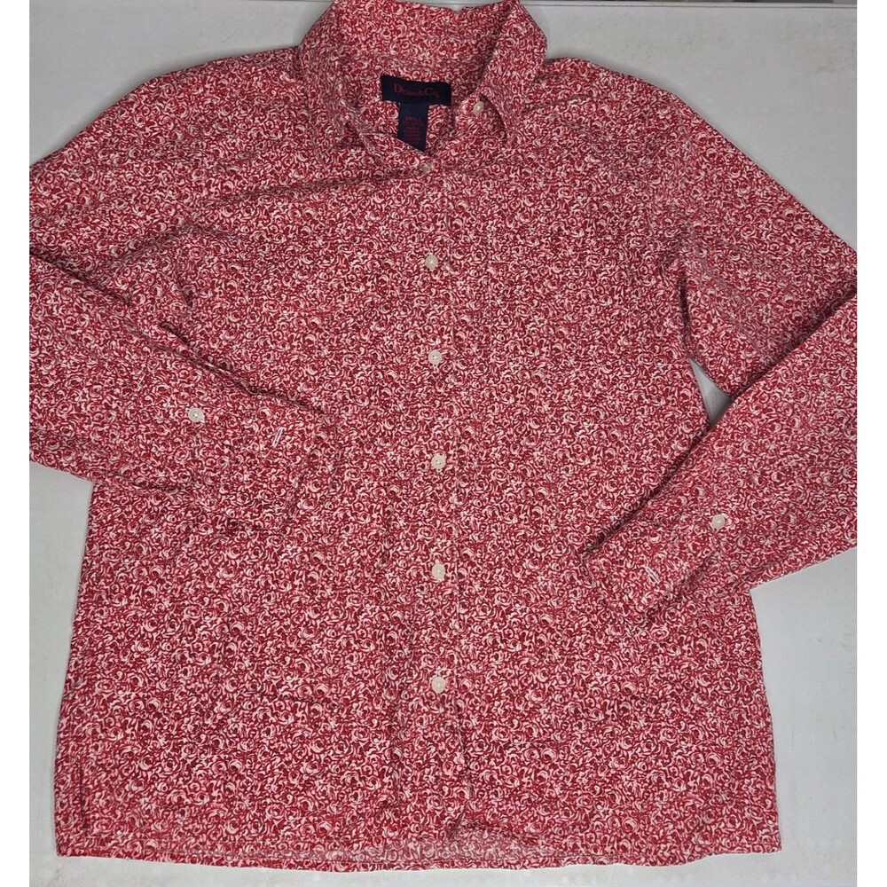 VTG 90s Denim & Co Rose Floral Shirt Small Cotton Made in Hong Kong Cottagecore